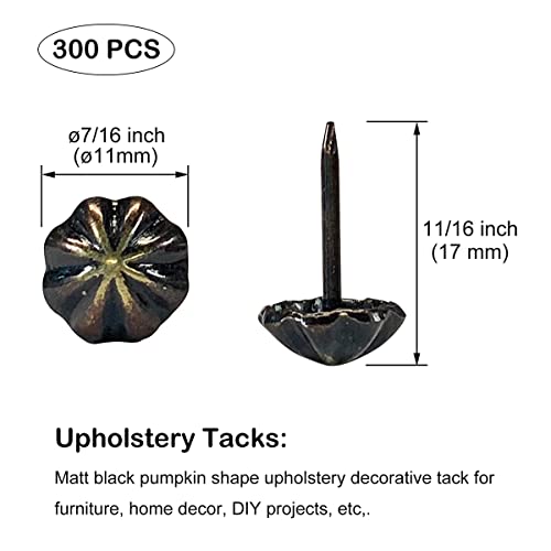 Maozaa 300Pcs 7/16" Upholstery Tacks for Furniture, Decorative Tacks - size: 300 PCS - Round Head