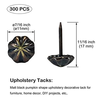 Maozaa 300Pcs 7/16" Upholstery Tacks for Furniture, Decorative Tacks - size: 300 PCS - Round Head