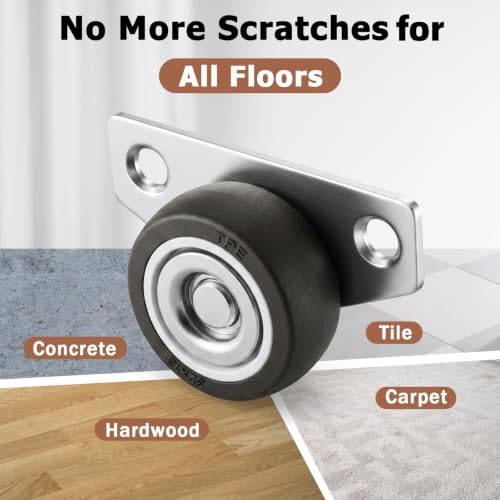 WRINGKIT 20 Pack Small Side Mount Caster Wheels, Silent Smooth Motion