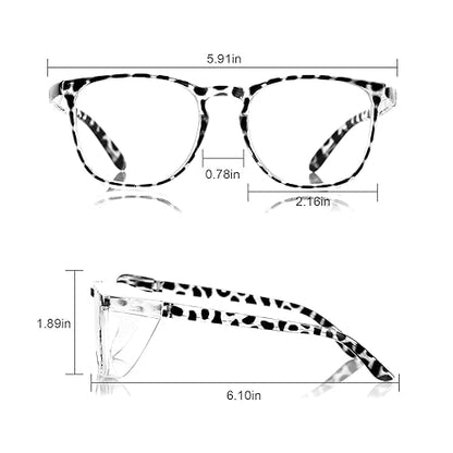 Safety Glasses Goggles for Women Girls Anti Fog Protective Eyewear Glasses - color: Blue+ New-tortoise