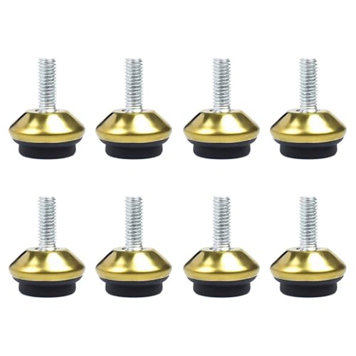 BORDSTRACT 8 PCS M6 Adjustable Swivel Leveling Feet - size: Gold-D23*M6*28.5