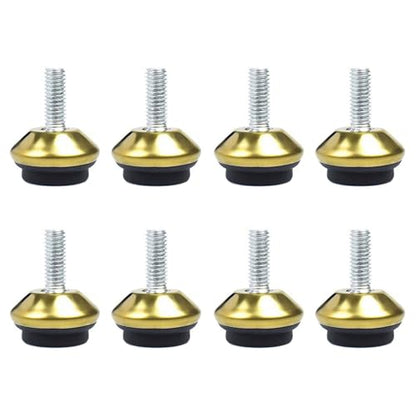 BORDSTRACT 8 PCS M6 Adjustable Swivel Leveling Feet - size: Gold-D23*M6*28.5