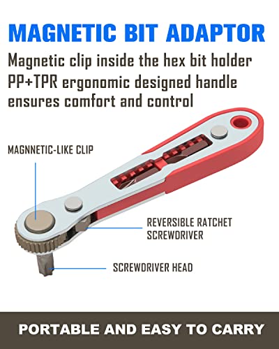 ROTATION 44pc Bit Set with 1/4 Mini Ratchet Offset Screwdriver - style: 44pc