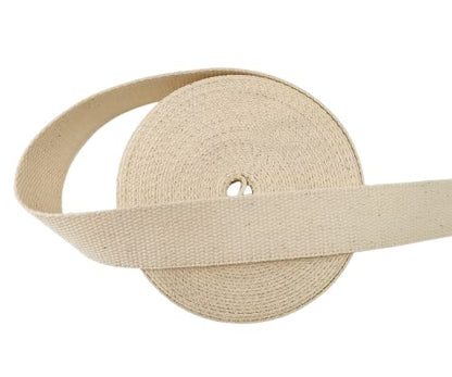 Abbaoww 11 Yards Natural Heavy Cotton Webbing 3/4 Inch for Sewing DIY Craft Bags Making Outdoor Supplies (3/4 Inch) - size: 3/4 Inch