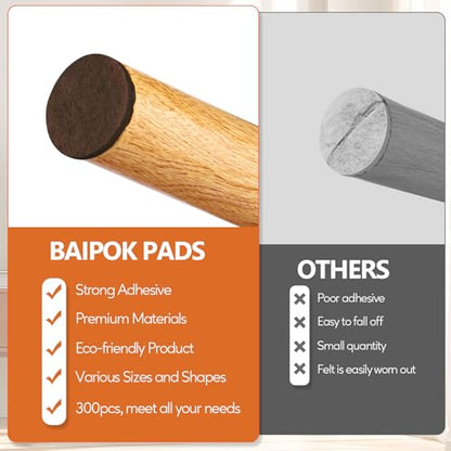 Furniture Pads Felt Pads 300 Pieces Huge Pack Furniture Felt Pads, Brown - size: Brown