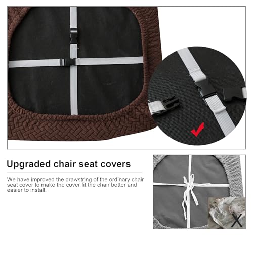 Genina Seat Covers for Dining Room Washable Chair Seat Slipcovers Set of 6 - color: Chocolate, size: 16-20in Not waterproof