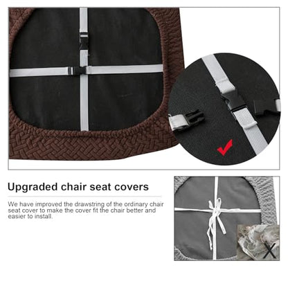 Genina Seat Covers for Dining Room Washable Chair Seat Slipcovers Set of 6 - color: Chocolate, size: 16-20in Not waterproof