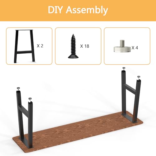 Metal Furniture Legs, Black Set of 2, 22H x 15W - size: 22 IN