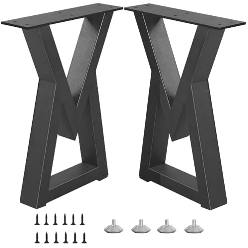 18 '' Metal Table Legs Bench Legs for DIY Furniture, Coffee Side & End Table, Nightstand, Modern Desks, Heavy Duty Black Chair Feets (H18 x W13, V Shape) - size: 18 '' V Shape