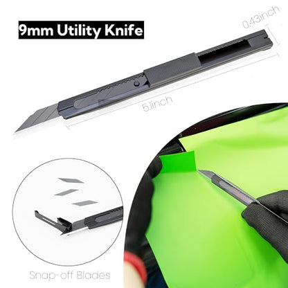 Complete Car Vinyl Wrap Tool Kit | Heat Gun, Squeegee, Cutter, Gloves | Perfect for Car Wrapping, Window Tinting, Paint Protection Film, and Decals | Ideal for Professional and DIY Use - color: Kit D