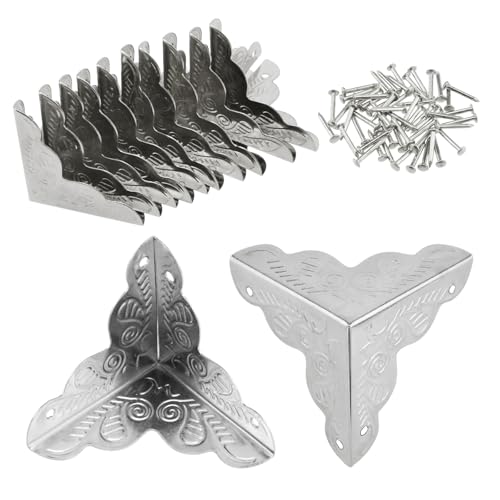 SDTC Tech 12 Pack Furniture Corner Protector 1" x 1" Antique Silver - color: Silver