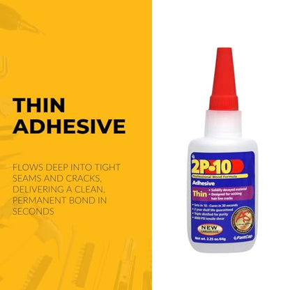 FastCap 2P-10 Professional Thin Wood Adhesive Glue, 2 oz.