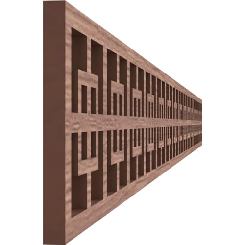 46 3/8"W x 4"H x 3/8"T Cambridge Fretwork Moulding, Walnut - color: Walnut, size: 4-in. H x 0.375-in. T