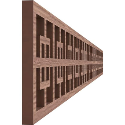 46 3/8"W x 4"H x 3/8"T Cambridge Fretwork Moulding, Walnut - color: Walnut, size: 4-in. H x 0.375-in. T