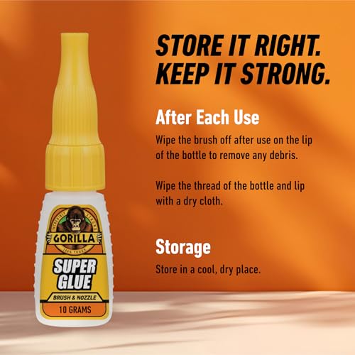 Gorilla Super Glue with Brush & Nozzle Applicator, Clear, 12 g, 2-Pack - size: 2 - Pack