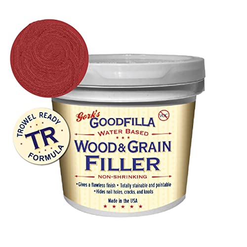 Water-Based Wood & Grain Filler (Trowel Ready) - Cherry/Alder - 1 Gallon By Goodfilla | Replace Every Filler & Putty | Repairs, Finishes & Patches | Paintable, Stainable, Sandable & Quick Drying - color: Cherry/Alder, size: 1 Gallon