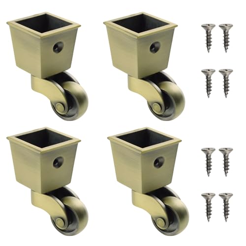 Semetall 4PCS Swivel Caster Wheels Square Cup Furniture Castors - style: A-008