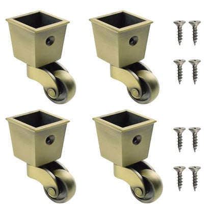 Semetall 4PCS Swivel Caster Wheels Square Cup Furniture Castors - style: A-008