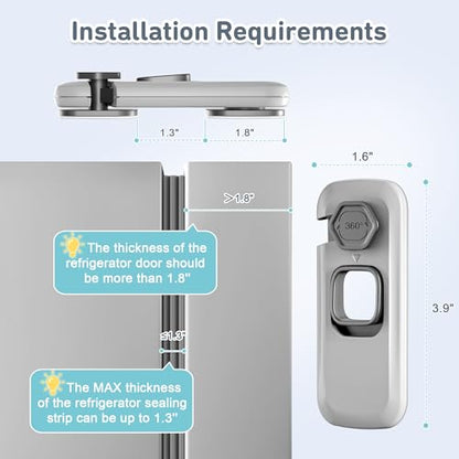 6 Pack Fridge Lock, Freezer Door Lock Child Safety, 3M Adhesive Hold - style: Rectangle-6 Pack