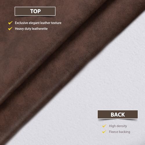 Faux Leather Vinyl Upholstery Fabric by The Yard, 55" W 1.3mm Thick Soft Anti-Scratch Durable Marine Vinyl Fabric Synthetic Leather for Sofa Bags Chairs Car Seats DIY Crafts, 8 Yards (Brownish Red) - color: Brownish Red, size: 8 Yards