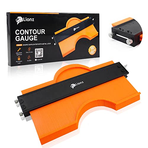Lionz Contour Gauge Shape and Outline Tool - 10" Super Gauge Profile Tool With Lock And Adjusting Screws For Copying Angles and Odd Shapes. Gifts for Men - Stocking Stuffers for Him, DIY Tools - size: Side Lock Screws (Pack of 1 (10")