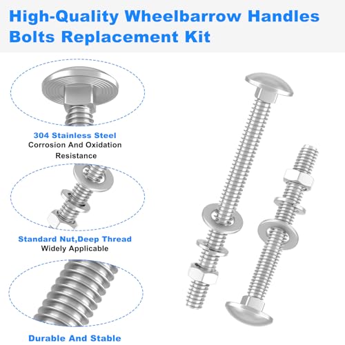 Wheelbarrow Handles Bolts Kit Replacement Wheelbarrow Rebuild Kit