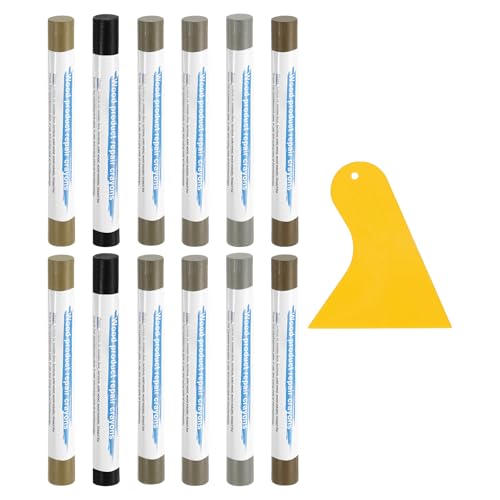 uxcell 12Pcs Wood Filler Sticks Kit, 12 Colors Classic & Tech Gray Series - color: Classic Tech Gray Series