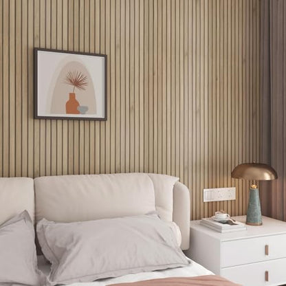 17.7x317 Slats Wood Wallpaper Peel and Stick Wood Slat Contact Paper Slat Wall Panel Peel and Stick for Table Removable Wooden Wallpaper Waterproof Self Adhesive Wall Paper for Accent Walls - size: 17.7" x 317"