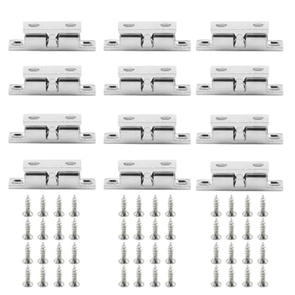 MDEOOSKY 12Pcs 2 inch 50mm Double Ball Tension Roller Catch Latch, Zinc Alloy Ball Catch Omitfu Set with Screws, Corrosion Resistance Ball Catch Tension Latches for Cabinet Wardrobes