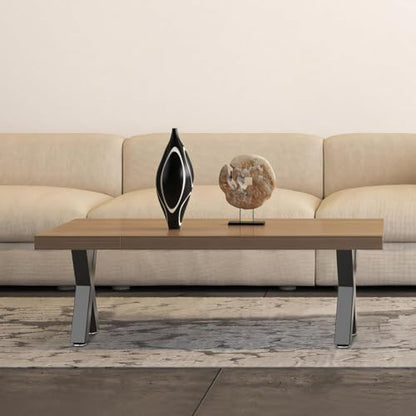 28" Metal Coffee Table Legs, X-Type Set of 2, 71 cm H x 45 cm W - size: 28" X-Type