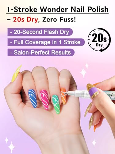 1 PCS White Nail Art Polish Pens Kalolary 0.5mm Nail Art Markers - color: 0.5mm White