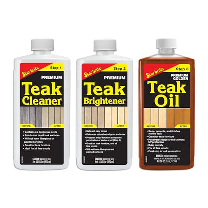 STAR BRITE Teak Oil, Premium Teak Care & Restoration - style: 16 OZ Kit