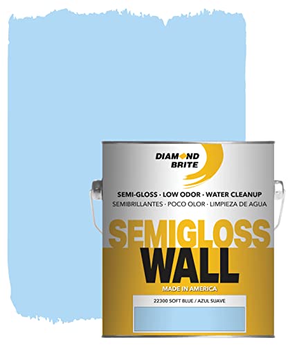 Diamond Brite Semi Gloss Latex Paint, Soft Blue, 1 Gallon, 22300-1 - color: Soft Blue, size: 128 Fl Oz (Pack of 1)