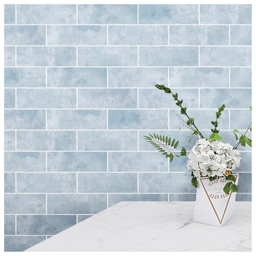 Tilingview 30 PCS Peel and Stick Backsplash Tile for Kitchen/Bathroom/Living Room, 3"x 9" Self-Adhesive Subway Tile for Backsplash, Imitation Glazed Tiles/Handmade Tiles (Matte Pastel Blue) - color: Matte Pastel Blue