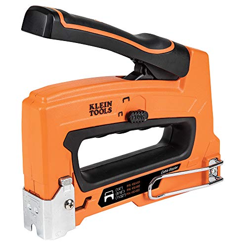 Klein Tools 450-100 Heavy Duty Stapler for Voice, Data, Video and Nonmetallic Sheathed Cable Fits 1/4-, 5/16-, and 19/32-Inch Staples