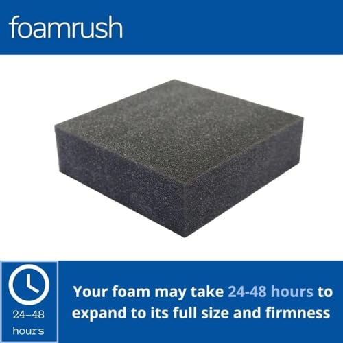 FoamRush 9" x 24" x 24" Charcoal High Density Upholstery Foam Cushion (Upholstery Sheet, Foam Padding, Seat Replacement, Chair Cushion Replacement, Square Foam, Wheelchair Seat Cushion) Made in USA - color: Charcoal Foam, size: 9" x 24" x 24"