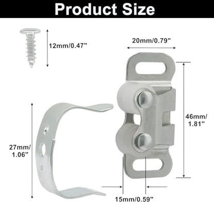 10 Pcs Cabinet Door Catch, Double Post Friction Roller Catch