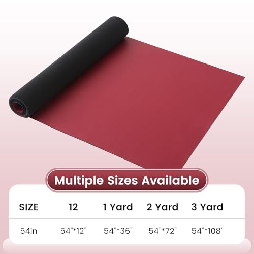 KUUP Smooth PU Faux Leather Fabric Sheets, 1 Yard 54" x 36", 0.8mm Thick - color: Wine Red, size: 1 yard