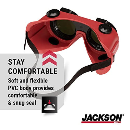 Jackson Safety WS Series Retro Safety Goggles - color: Iruv Shade 5, size: One Size, style: Flip Front Round