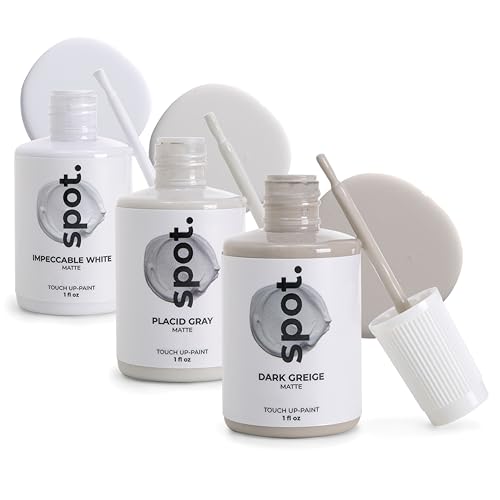 spot. Touch-Up Paint | Matte Finish for Cabinets, Walls, Doors & Furniture | Multi-Tone Gray Repair Kit | Quick-Dry, Self-Priming, Low-Odor, Eco-Friendly | No-Sanding or Primer Needed | 3 Pack - color: Gray Matte