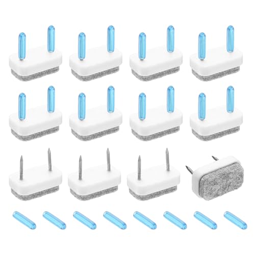 uxcell 12Pcs Nail-on Felt Furniture Pads, Rectangular Felt Pads Furniture Sliders Floor Protectors for Wooden Furniture Table Sofa Chair Leg (18mm, White) - color: White