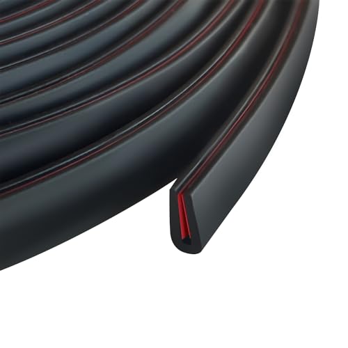 1/16" Rubber Edge Trim, Flexible Self Adhesive U Channel Edge Guards, 10Ft - size: Size1/16"(Fit 0~5/64"), L10'