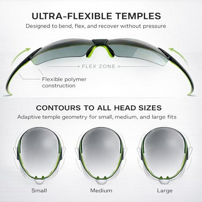 Z-Force 20-205 Series ANSI Z87 Ultra-Flexible Safety Glasses Smoke Lens - color: Smoke