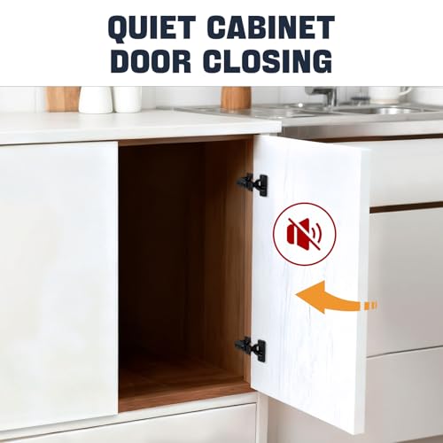 Mousike 50 Pack (25 Pair) Soft Close Cabinet Hinges, 1/2 Overlay Soft Close Hinges for Kitchen Cabinet, Stainless Steel, Built-in Damper, 100 Degree Opening Angle, 6 Way Adjustment - color: Black, size: 50 Pack