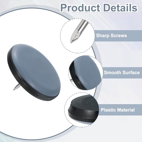 uxcell 8Pcs Nail on Furniture Sliders, 1-1/2"(38mm) Round Furniture Glides Sliders, Chair Furniture Glides Pads, Chair Leg Protector Pads Furniture Pads for Sofas, Cabinets, Light Blue - size: 1-1/2"