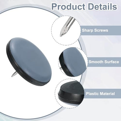 uxcell 8Pcs Nail on Furniture Sliders, 1-1/2"(38mm) Round Furniture Glides Sliders, Chair Furniture Glides Pads, Chair Leg Protector Pads Furniture Pads for Sofas, Cabinets, Light Blue - size: 1-1/2"