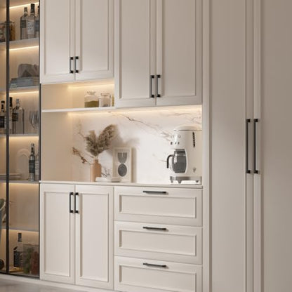 Black Cabinet Handles 5 Inch Matte Black Cabinet Pulls 10 Pack - color: Black, size: 5 Inch (128 mm) Hole Centers