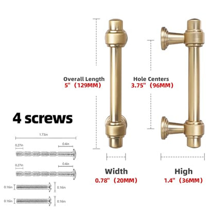 Champagne Bronze Kitchen Cabinet Pulls 3-3/4 Inch 10 Pack - color: Champagne Bronze, size: 3-3/4' Hole Center(96mm)