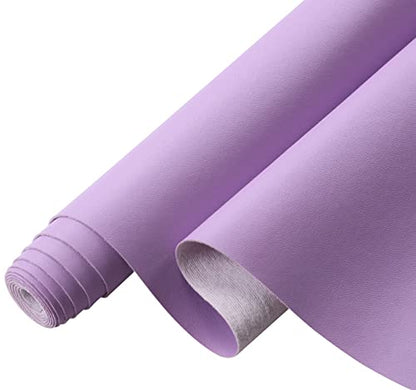 Picheng Smooth Faux Leather Sheets: 13.8"X53" Solid Soft Faux Leather Roll - color: Light Purple