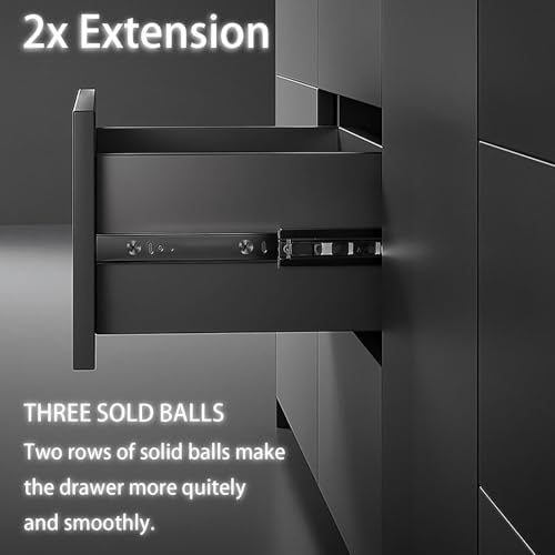 Full Extension Drawer Slides 12 Inch 1 Pairs Side Mount Metal Ball Bearing Drawer Slides Rails,10 12 14 16 18 20 22 Inch 100 LB Load Capacity Cabinet Wardrobe Slider Kitchen Glides - size: 12 Inch